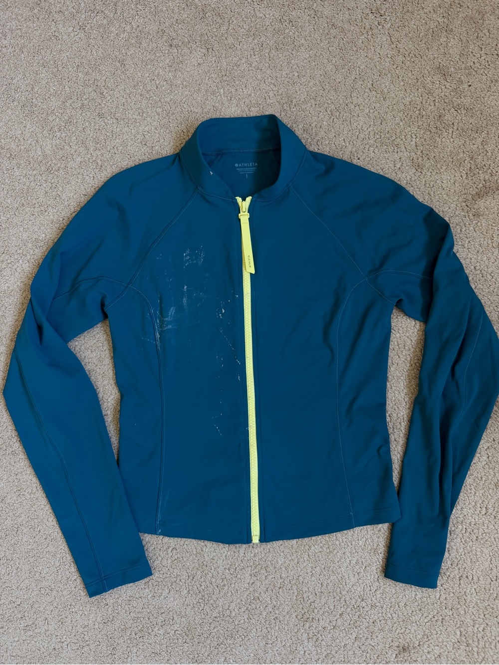 Athleta Teal Zip Rashguard